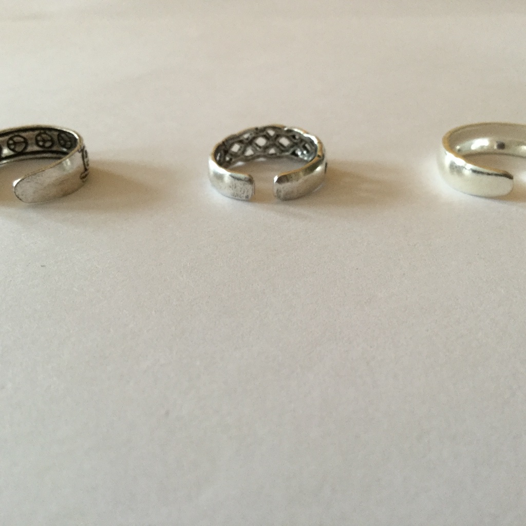 Bundle Of 3 Sterling Silver Toe Rings